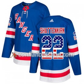 Adidas Maillot de Hockey New York Rangers Kevin Shattenkirk 22 2017-2018 Bleu USA Flag Fashion Authentic - Homme